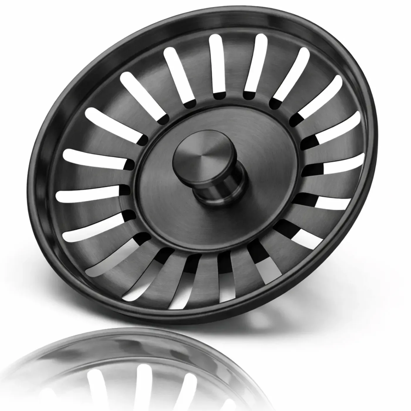 Waterval Korfplugset 114 Mm Zonder Overloop - G1½ Ss304 - Geborsteld - Gunmetal Grey