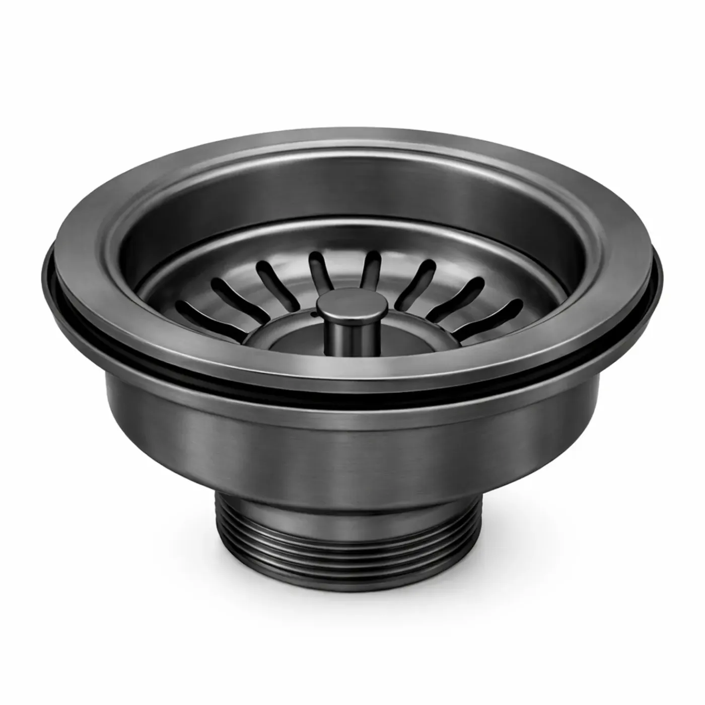 Waterval Korfplugset 114 Mm Zonder Overloop - G1½ Ss304 - Geborsteld - Gunmetal Grey