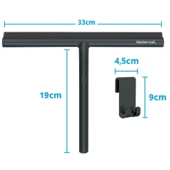 Waterval Xl Douchewisser 33cm – Siliconen Trekker Voor Douchewand & Badkamer – Zwart