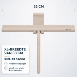 Waterval Xl Douchewisser 33cm – Siliconen Trekker Voor Douchewand & Badkamer – Taupe