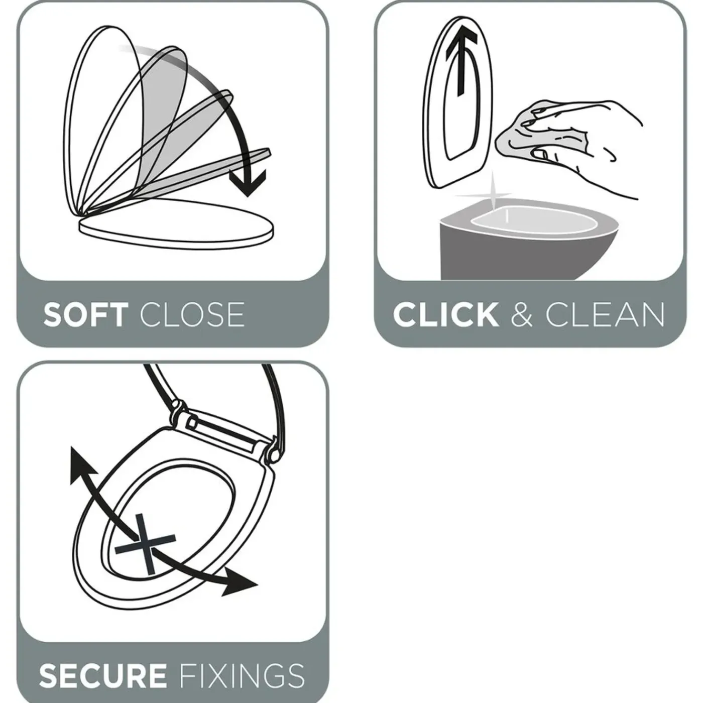 Overig WC-bril Vegas - Duroplast - Softclose - Quick Release - Pergamon