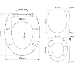 Overig WC-bril Vegas - Duroplast - Softclose - Quick Release - Pergamon