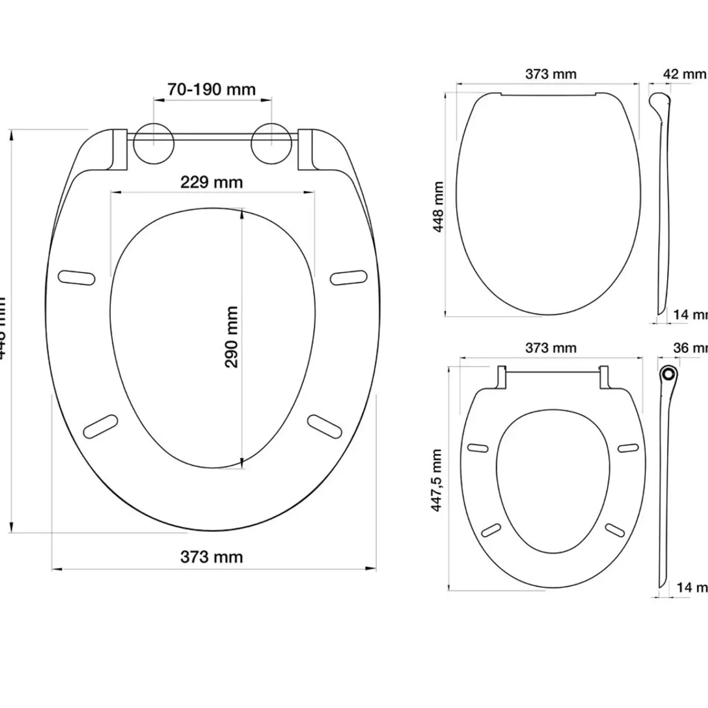 Overig WC-bril Vegas - Duroplast - Softclose - Quick Release - Pergamon