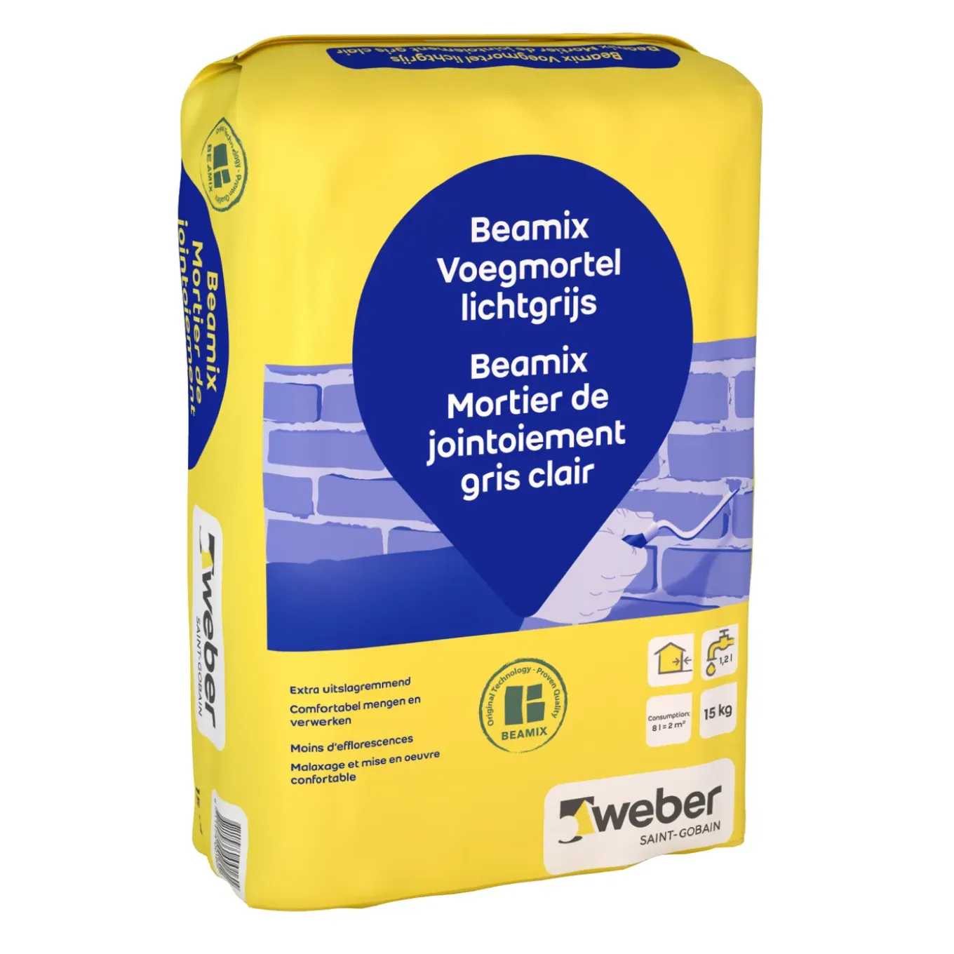 Weber Beamix Voegmortel - 15kg - Lichtgrijs