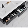 WEBO sanitair WEBO Badkamermeubel Set London 140cm - Zwart - Badmeubel met Wastafel - Inclusief 2 kranen en afvoer