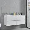 WEBO sanitair WEBO Badkamermeubel Set London 120cm - Wit - Badmeubel met Witte Wastafel