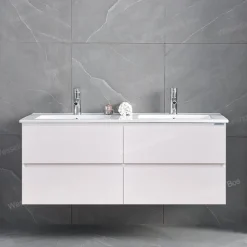 WEBO sanitair WEBO Badkamermeubel Set London 120cm - Wit - Badmeubel met Witte Wastafel