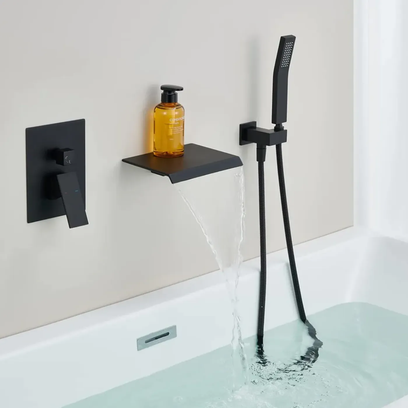 WEBO sanitair WEBO Deluxe inbouw badkraan met handdouche complete set - mat zwart