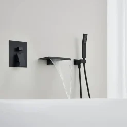 WEBO sanitair WEBO Deluxe inbouw badkraan met handdouche complete set - mat zwart