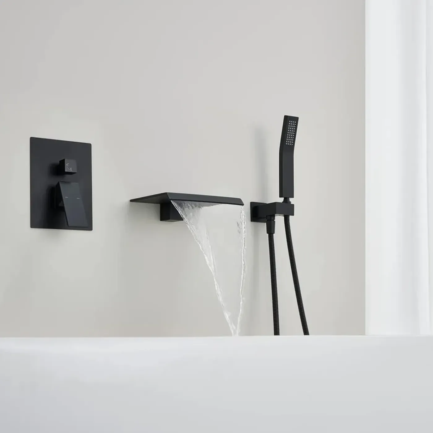 WEBO sanitair WEBO Deluxe inbouw badkraan met handdouche complete set - mat zwart