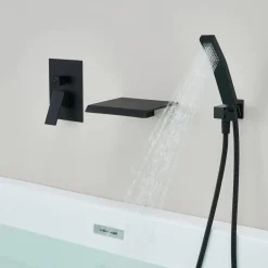 WEBO sanitair WEBO Deluxe inbouw badkraan met handdouche complete set - mat zwart