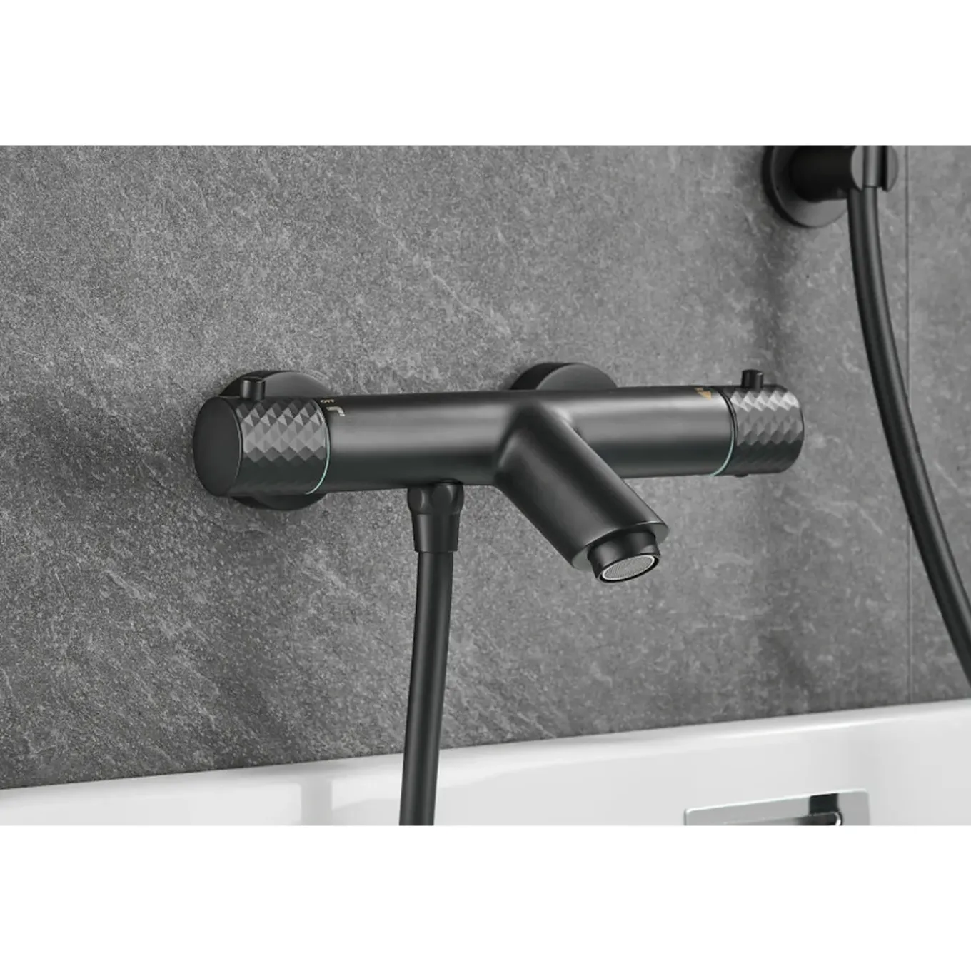 WEBO Oliver opbouw badkraan met handdouche complete set - mat zwart