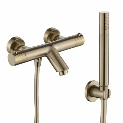 WEBO Oliver opbouw badkraan met handdouche complete set - mat goud geborsteld