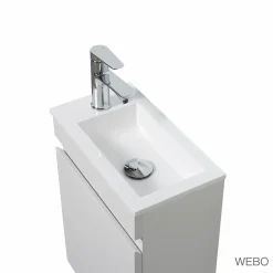Webo Toiletmeubel Compleet Set 40x22cm Mat Wit (inclusief Overloop, Kraan, Sifon En Clickwaste)