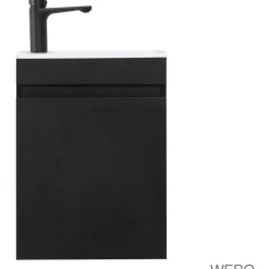WEBO sanitair Webo Toiletmeubel Compleet Set 40x22cm Mat Zwart (inclusief Overloop, Kraan, Sifon En Clickwaste)