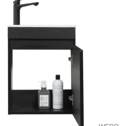 WEBO sanitair Webo Toiletmeubel Compleet Set 40x22cm Mat Zwart (inclusief Overloop, Kraan, Sifon En Clickwaste)