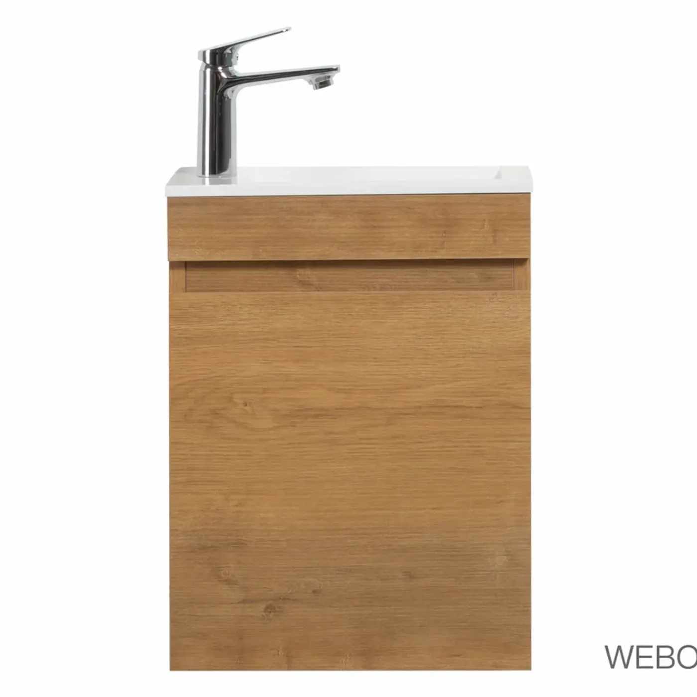 WEBO sanitair Webo Toiletmeubel Complete Set 40x22cm Eiken (inclusief Overloop, Kraan, Sifon En Klikafvoer)