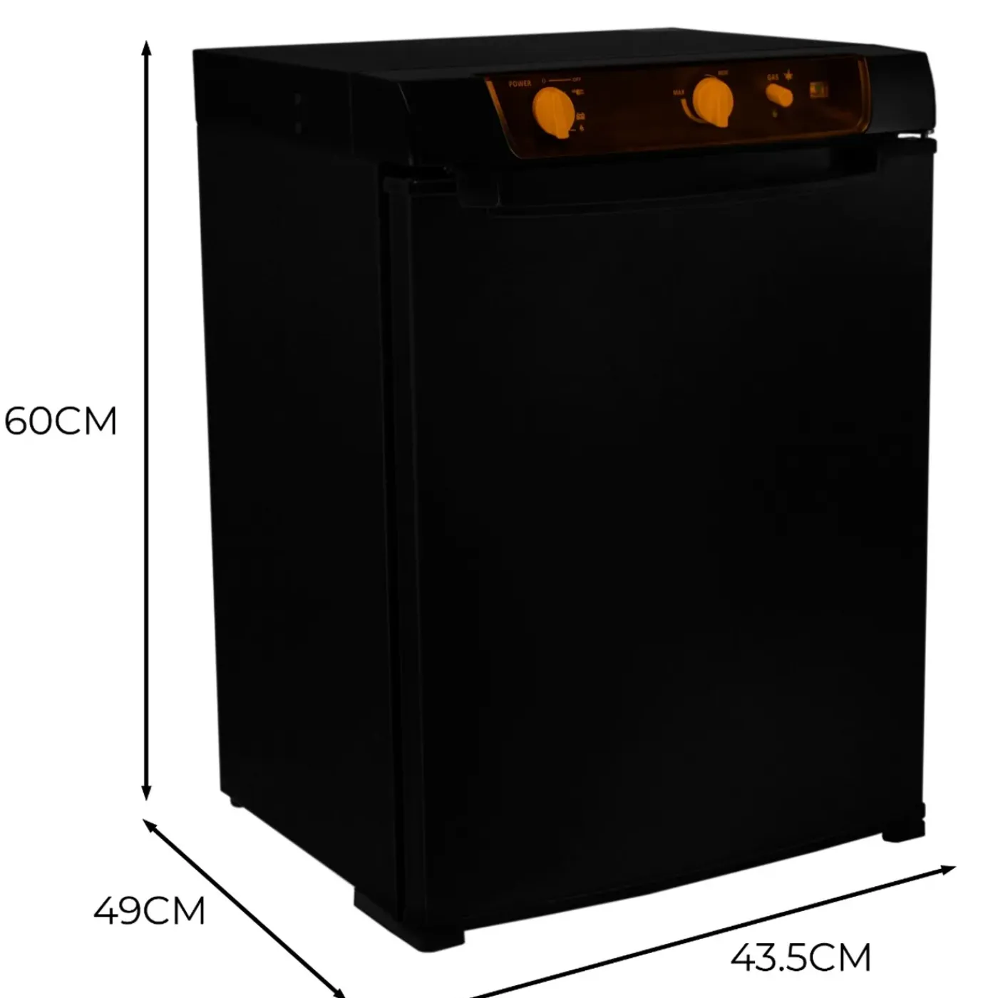 Monster Shop 3-Weg Absorptie Koelkast 43L 12V 240V LPG Gas Zwart Camping