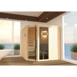 Weka hoeksauna Varberg 3 GTF, 7,5 Kw BioS 194x194cm