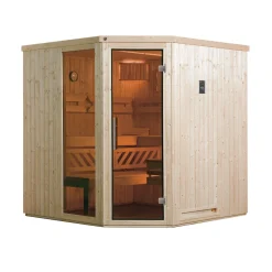 Weka hoeksauna Varberg 3 GTF, 7,5 Kw BioS 194x194cm