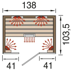 Weka Infrarood sauna Hamina 2 103,5x138cm
