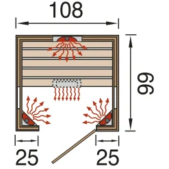 Weka Infrarood sauna Tanilla 1 Compleet 99x108cm