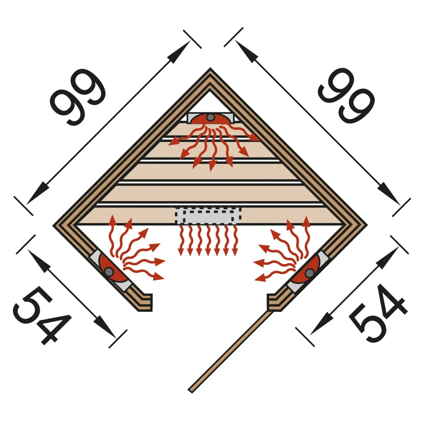 Weka Infrarood sauna Tanilla Compleet 99x99cm