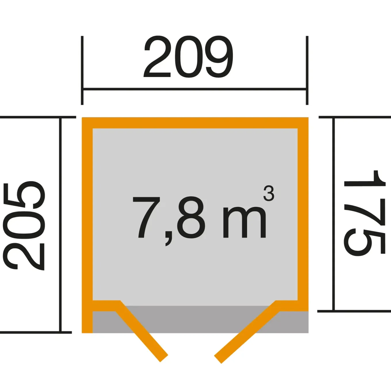 Weka tuinhuis 262 A GR1 205x209cm