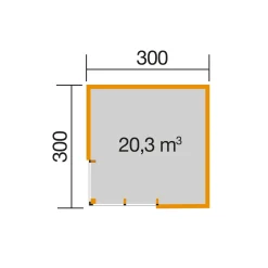 Weka tuinhuis 412 GR1 antraciet 300x300cm