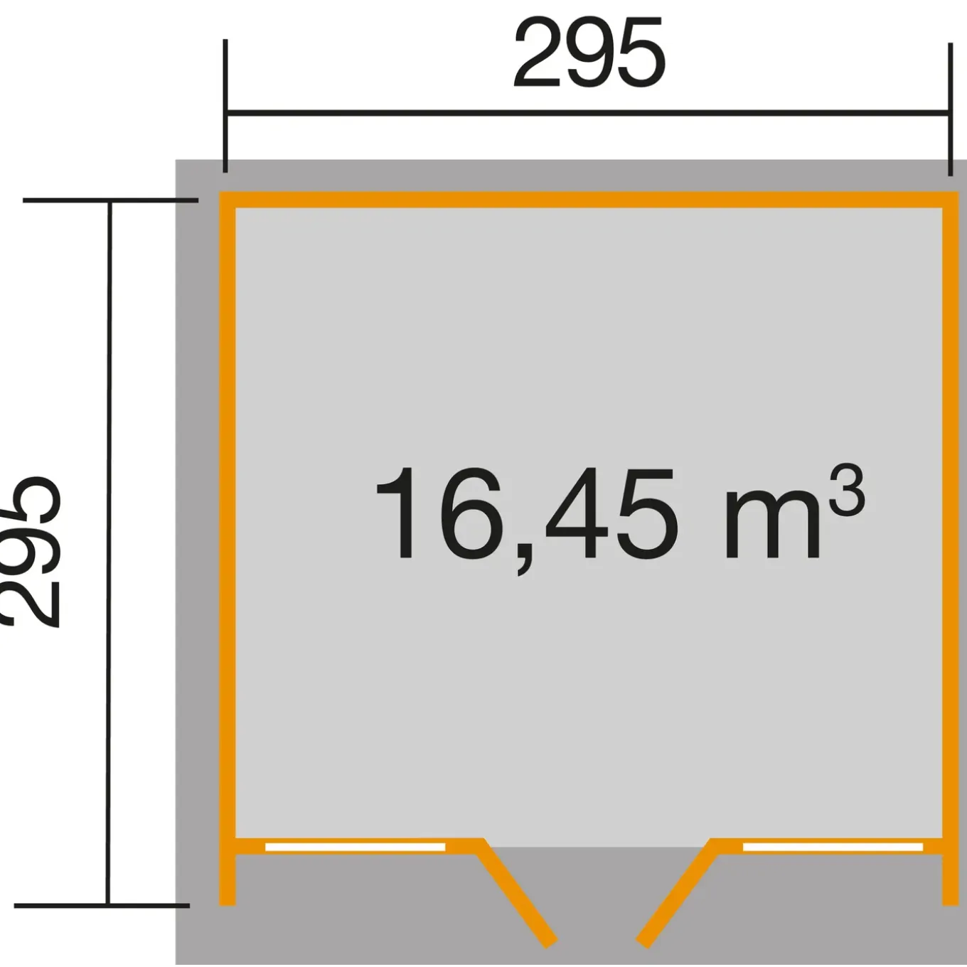Weka tuinhuis 263 GR3 antraciet 295x295cm
