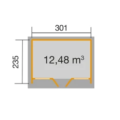 Weka tuinhuis 263 GR2 antraciet 235x295cm