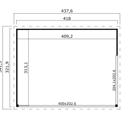 Weka tuinhuis 412 GR2 grijs 322x418cm