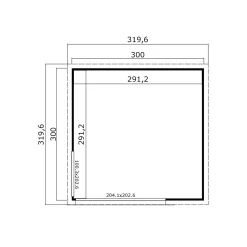 Weka tuinhuis 412 GR1 grijs 300x300cm