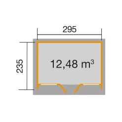 Weka tuinhuis 263 GR2 grijs 235x295cm