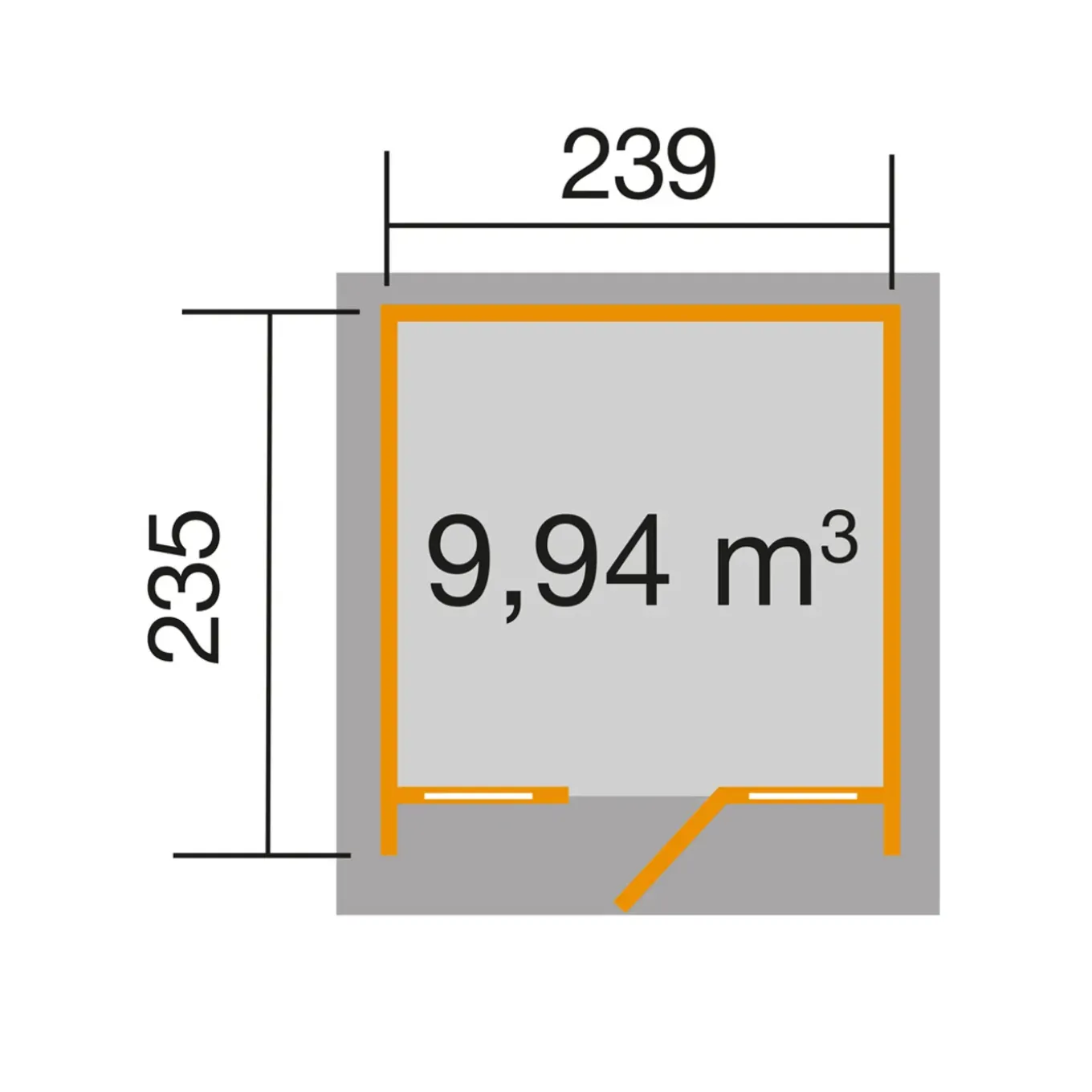 Weka tuinhuis 263 GR1 grijs 235x239cm