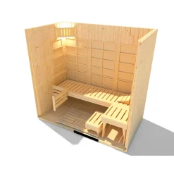 Weka Uppsala alles-in-1 sauna (IR, Fins en Stoombad) 121x212cm