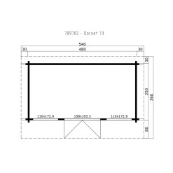 Weka weekendhuis 709 GR2 250x480cm