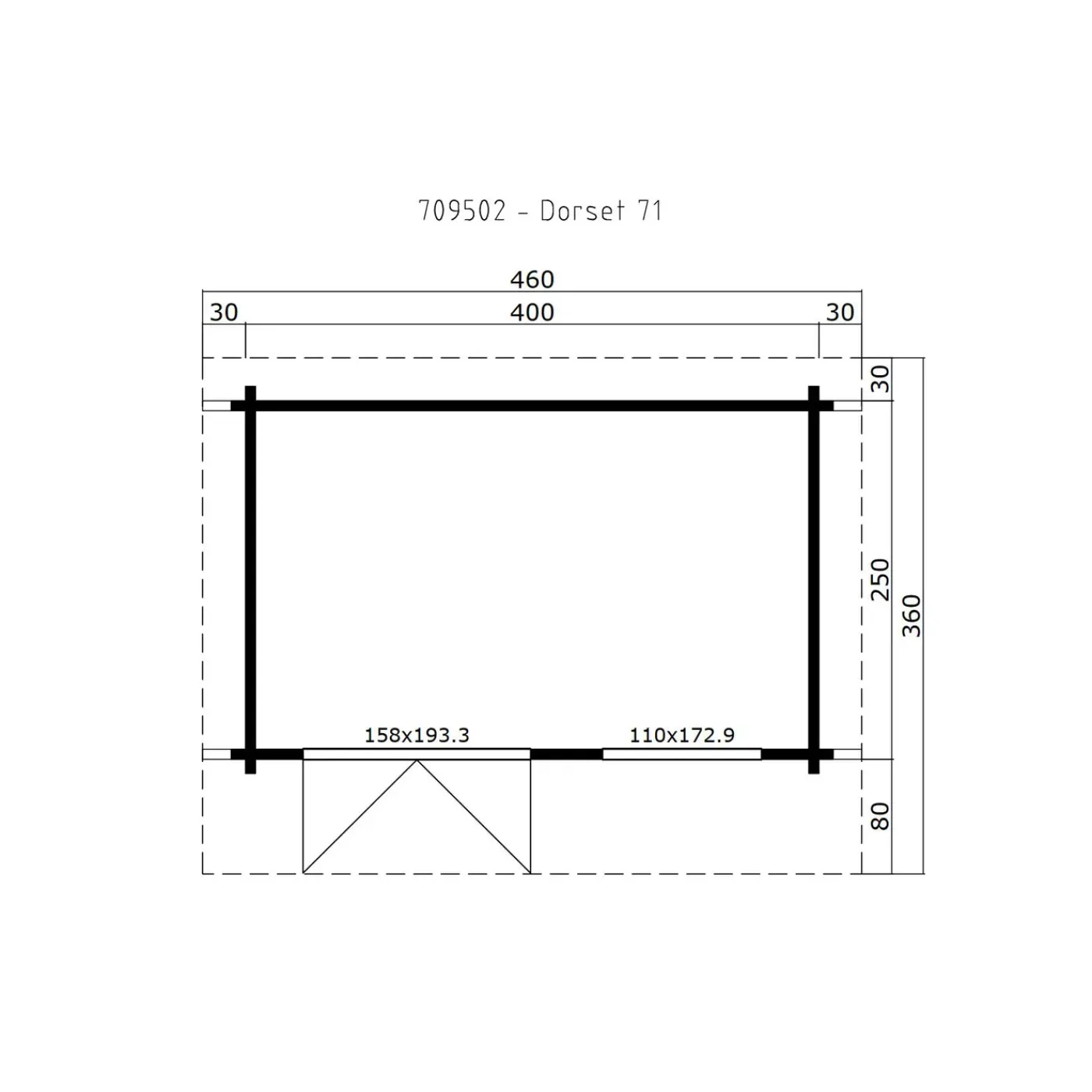 Weka weekendhuis 709 GR1 250x400cm