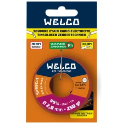 Welco tinsoldeer standaard zonder lood 2mm 200gr
