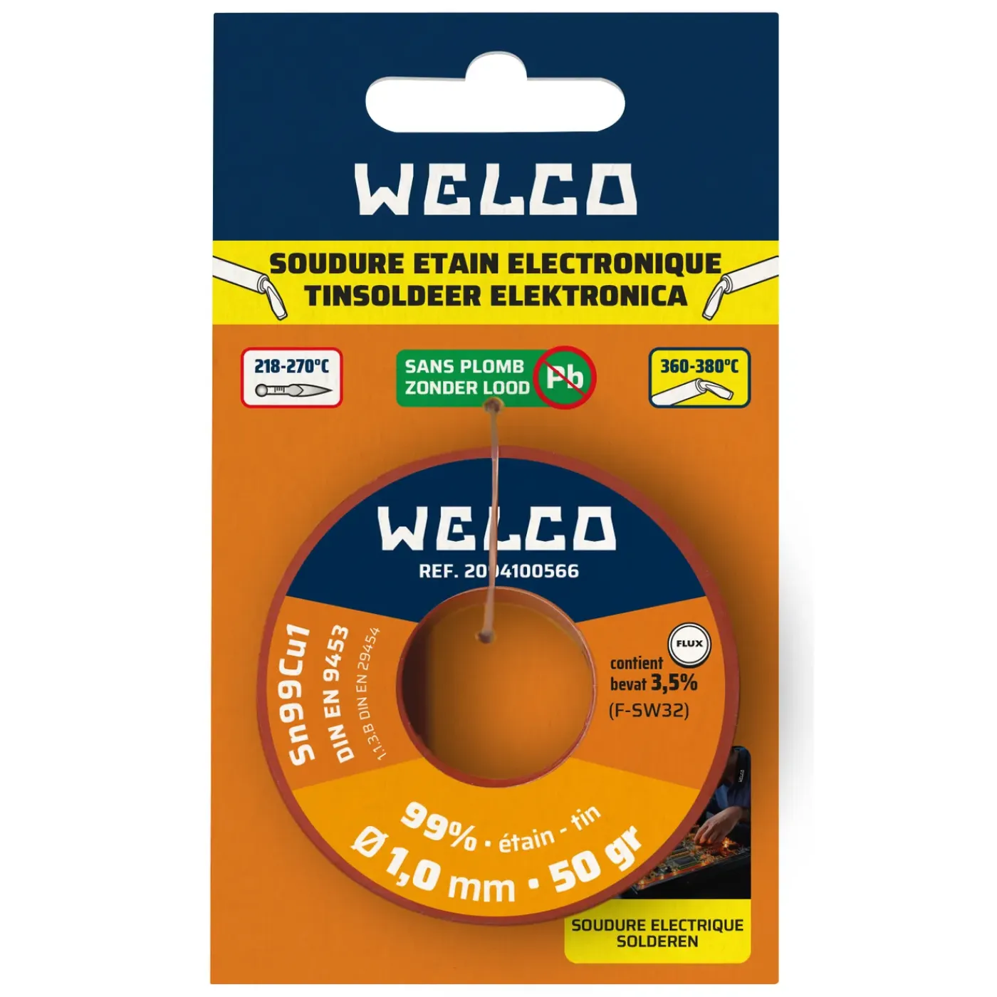 Welco tinsoldeer zonder lood 1mm 50gr