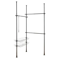 Wenko kledingrek Herkules Duo 164-215 x 165-300cm RVS zwart