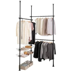 Wenko kledingrek Herkules Duo 164-215 x 165-300cm RVS zwart