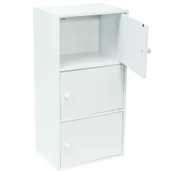 WERKA PRO - Opbergkast Met Deuren Wit Mdf - 3 Deuren - 80 X 29 X 40 Cm