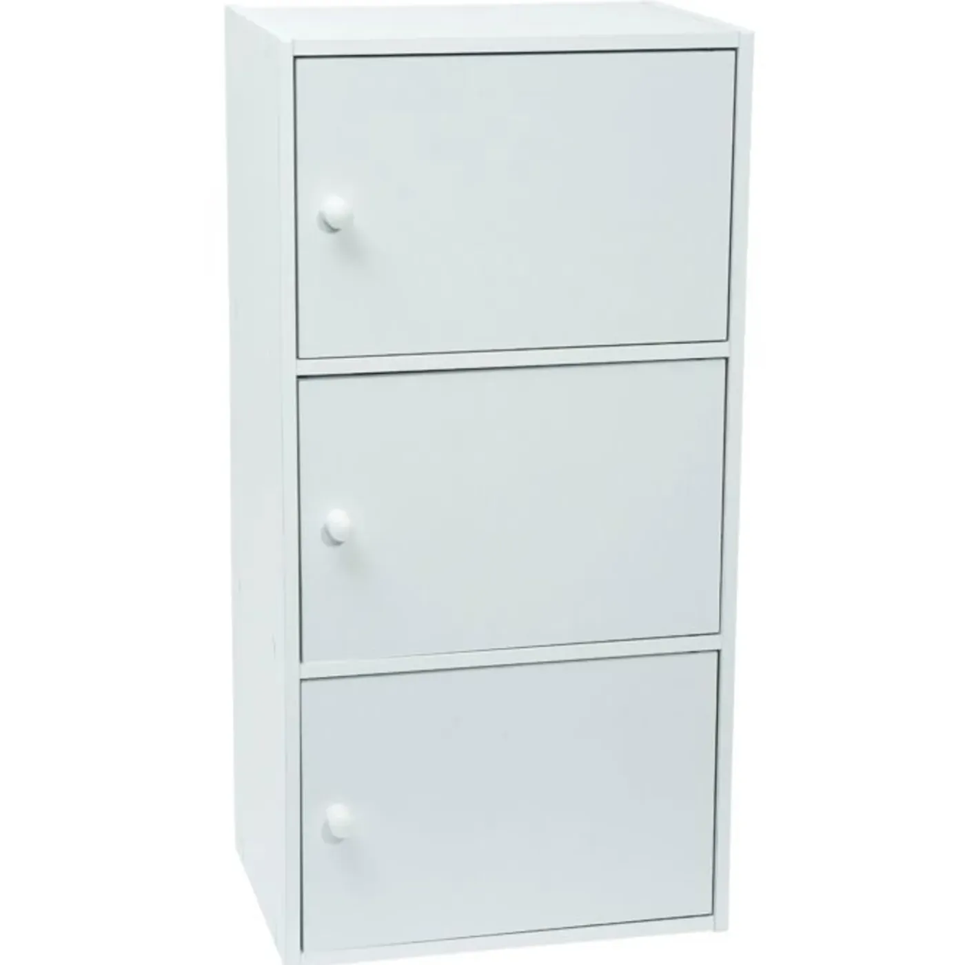 WERKA PRO - Opbergkast Met Deuren Wit Mdf - 3 Deuren - 80 X 29 X 40 Cm
