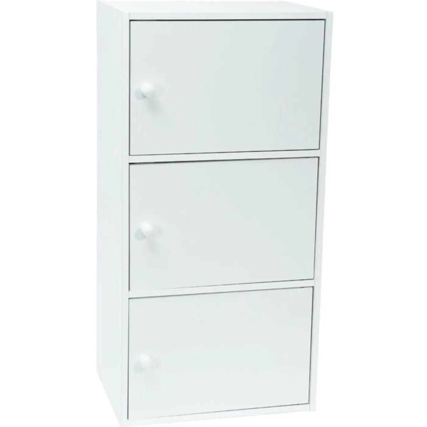 WERKA PRO - Opbergkast Met Deuren Wit Mdf - 3 Deuren - 80 X 29 X 40 Cm