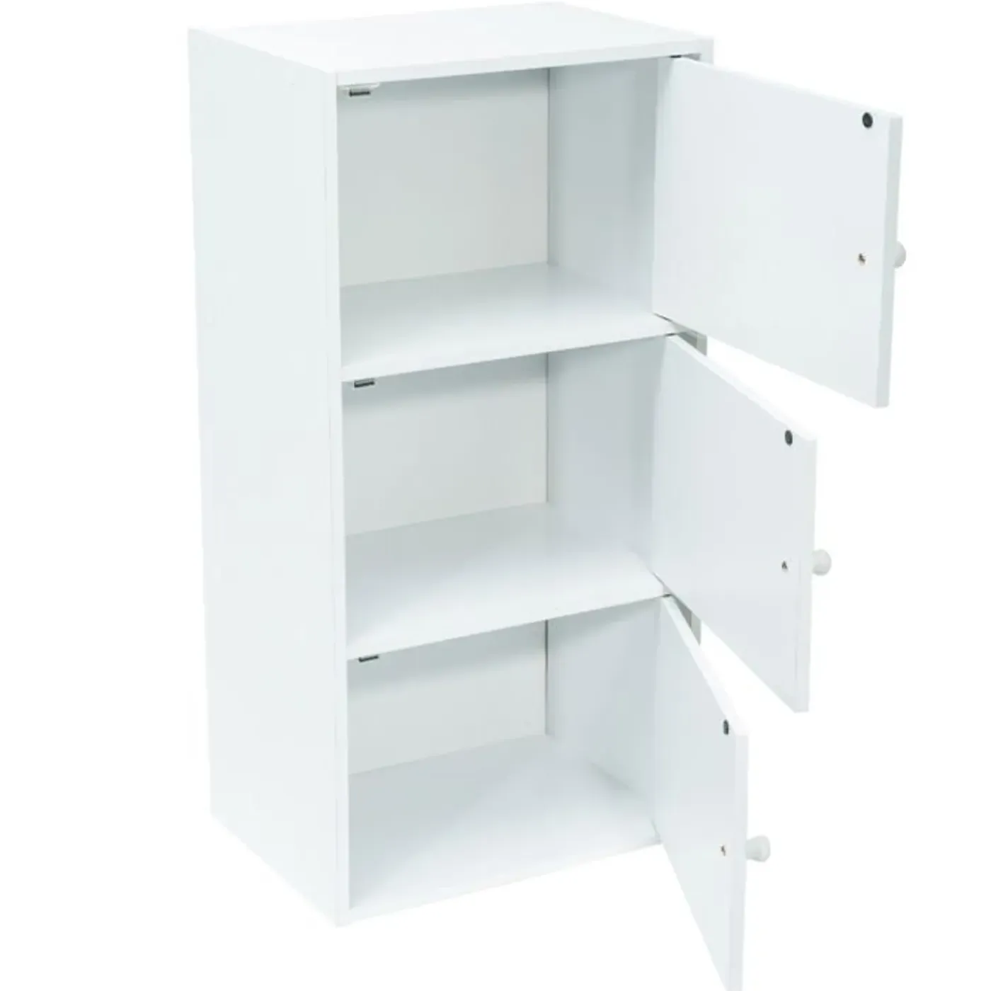 WERKA PRO - Opbergkast Met Deuren Wit Mdf - 3 Deuren - 80 X 29 X 40 Cm