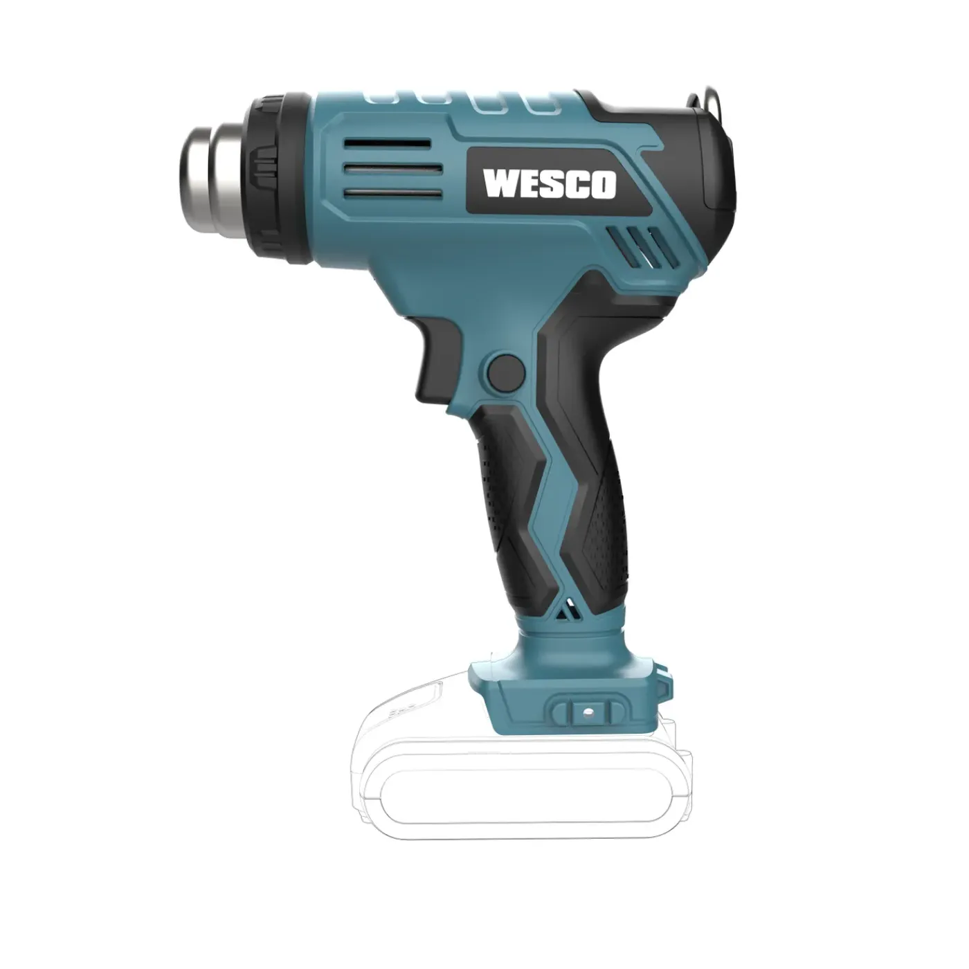 Wesco Heteluchtpistool 18V - Instelbare Temperatuur Tot 550°C - Compact Ontwerp - Inclusief Opbergkoffer
