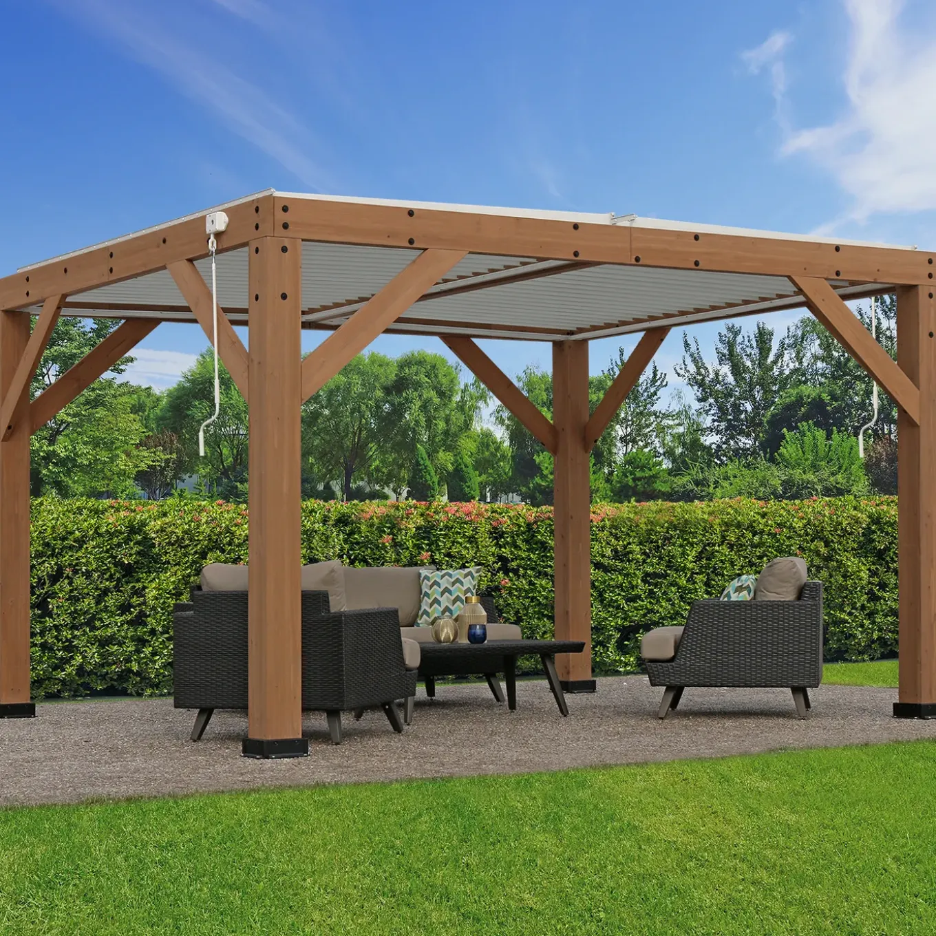 Westmann Cederhouten Prieel Pergola Met Lamellendak Karl 396x335 Cm