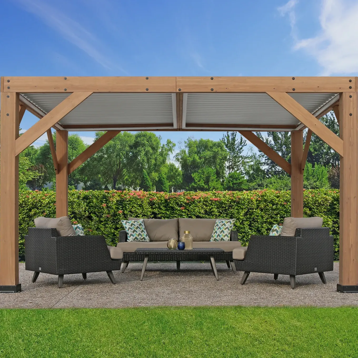 Westmann Cederhouten Prieel Pergola Met Lamellendak Karl 396x335 Cm