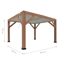 Westmann Cederhouten Prieel Pergola Met Lamellendak Karl 396x335 Cm